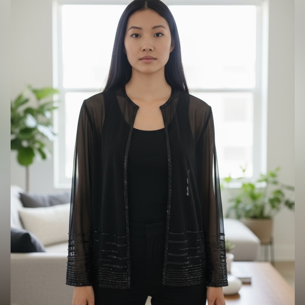 New Without Tag Cache Vintage Cape Size M Sheer B… - image 2